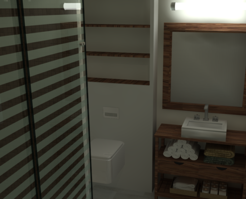 agencement de la salle de bain en vue 3D réaliste