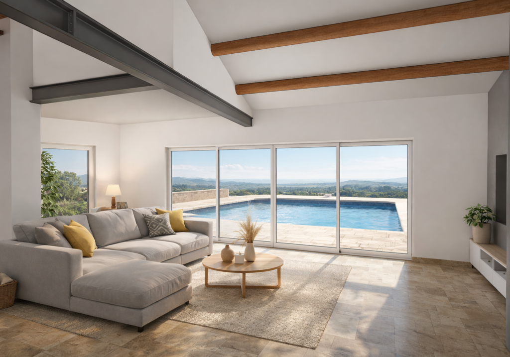 Vue 3D réaliste d’une extension de maison pour une déclaration de travaux à Bouc-Bel-Air